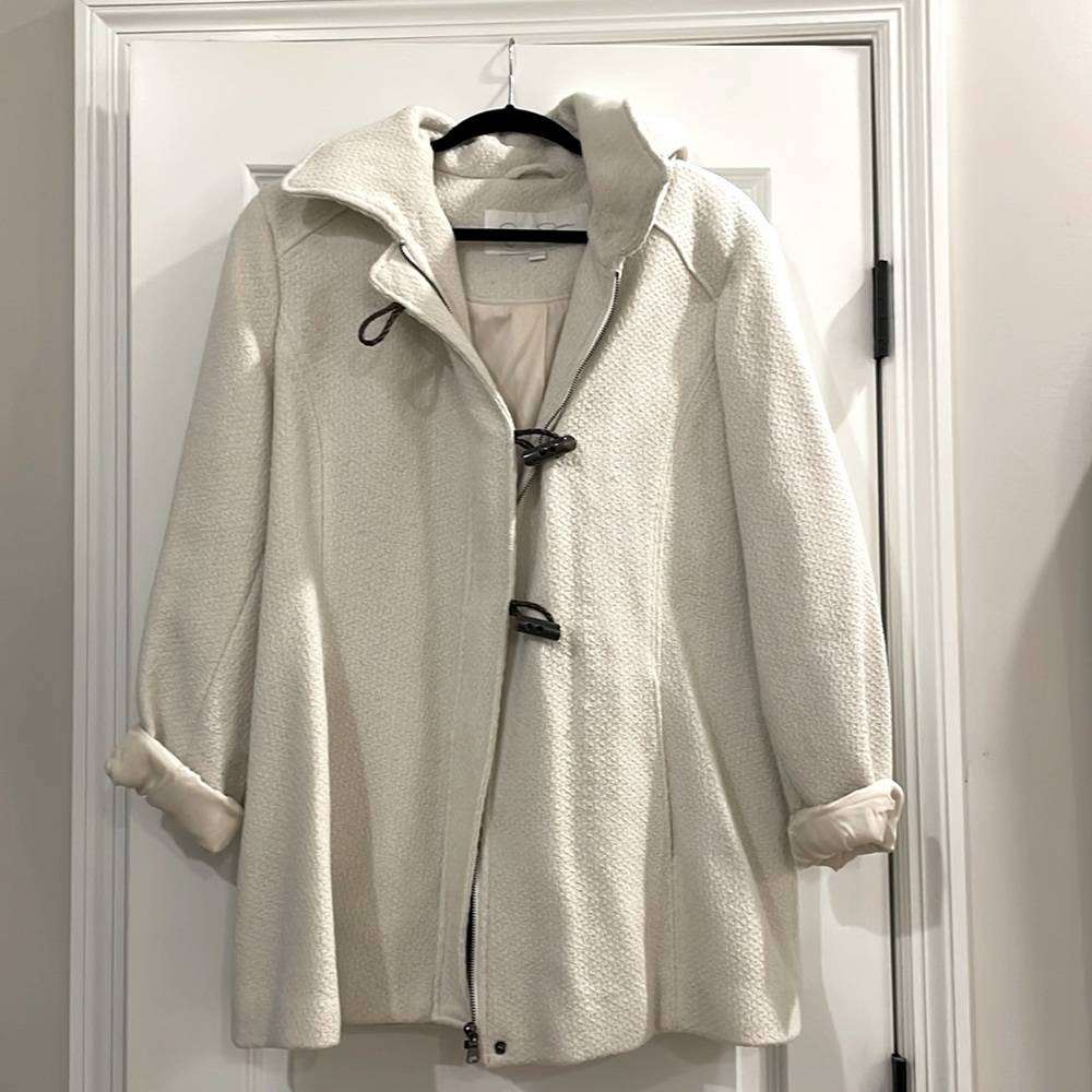 Jessica Simpson, Plus Size Pea Coat, cream, 2X